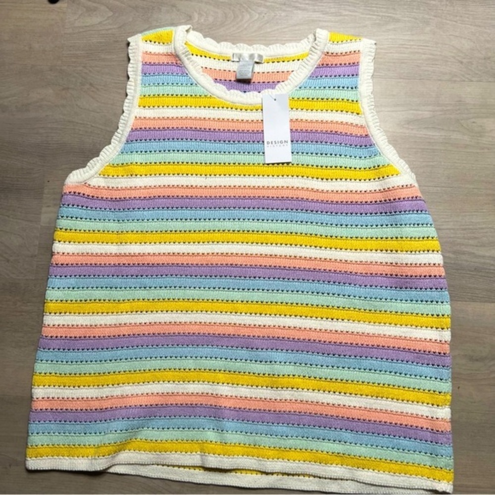 Design History Crochet Tank, Multicolor, size 2x NWT